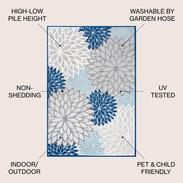 Minori Floral High-low Area Rug